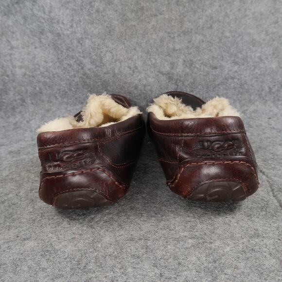 Ugg Shoes Mens 12 Ascot Slippers Loafer Slip On Leather Sheepskin Moccasin Brown